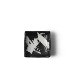 Black & White Brush Sauce Dish