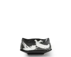 Black & White Brush Sauce Dish
