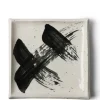 Black & White Brush Square Plate