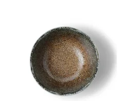 Blue Sand Crackle Sauce Bowl 3-1/2