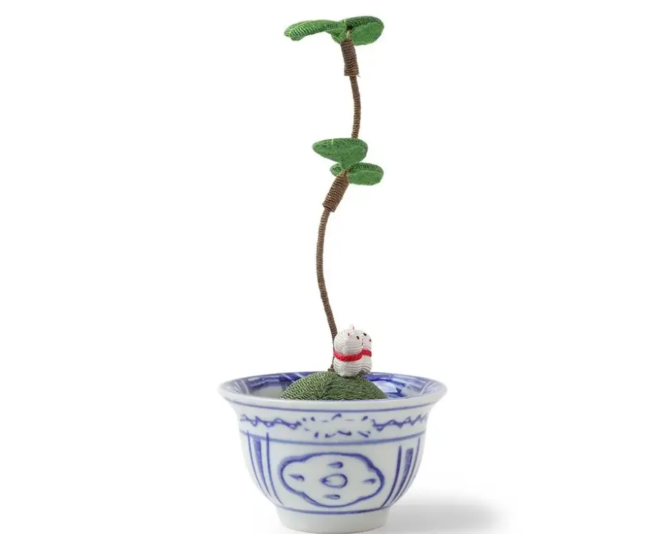 Figurine Potted Plant Fortune Cats