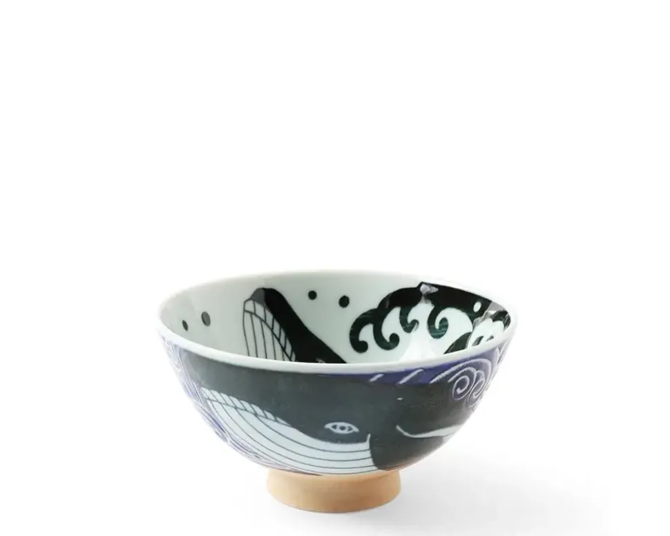 Rice Bowl Blue Whale Waves 5"