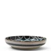 Rustic White Circles 7.75" Shallow Bowl