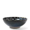 Rustic White Circles 8.5" Shallow Bowl