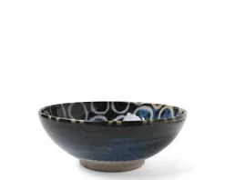 Rustic White Circles 8.5" Shallow Bowl